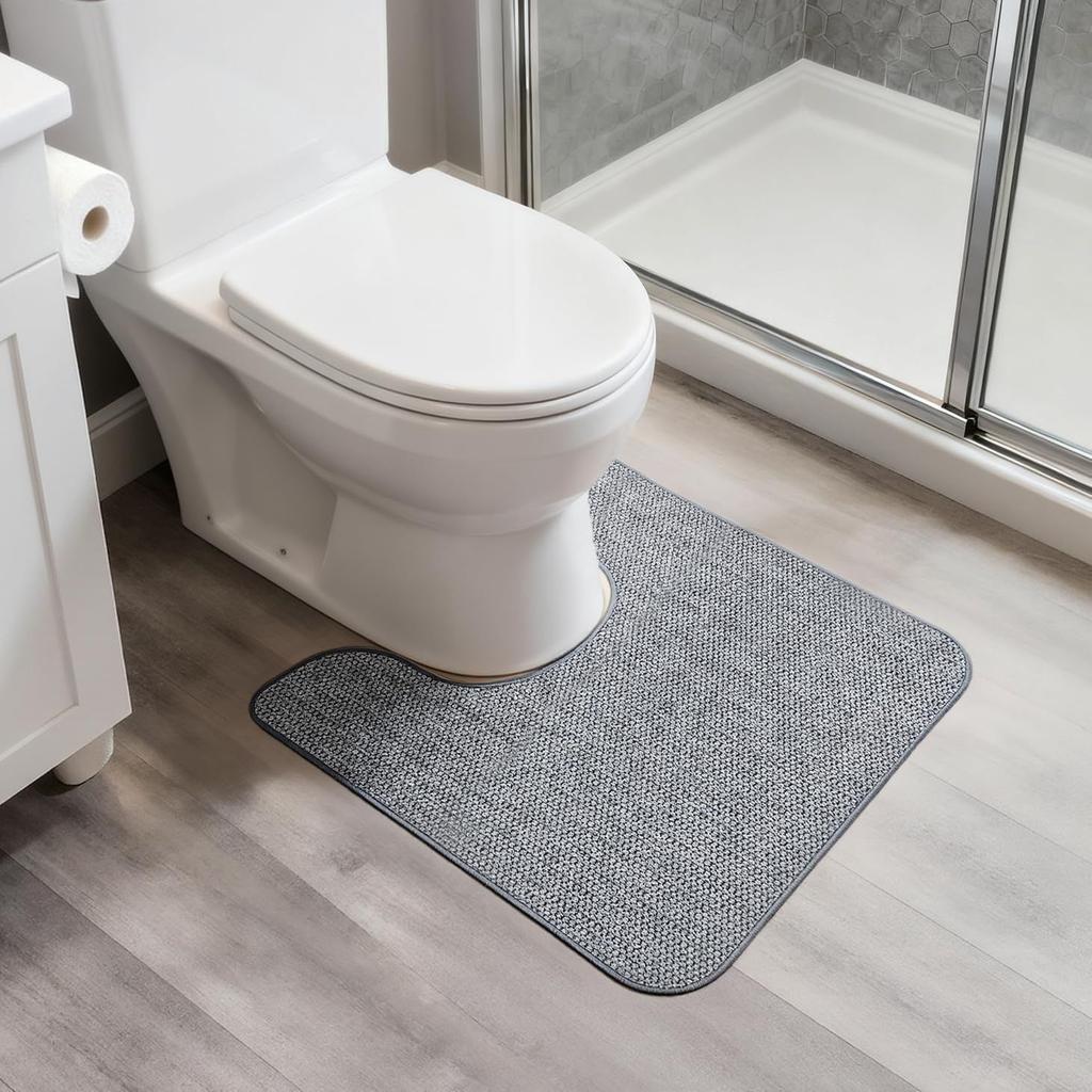 Weaving Jacquard Bathroom Mat Anti Slip Rubber Bottom Absorbent Pad Easy To Clean Anti Slip and Dirt Resistant Toilet Cushion Home Bathroom Set