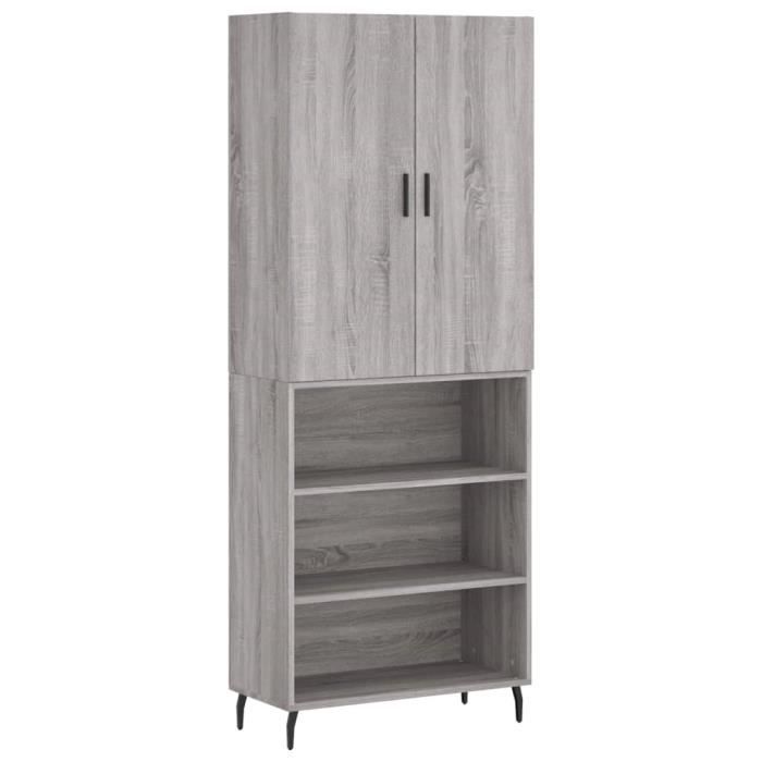 VidaXL Highboard Sonoma Grey 69.5x34x180 Cm Engineered Wood 3196089