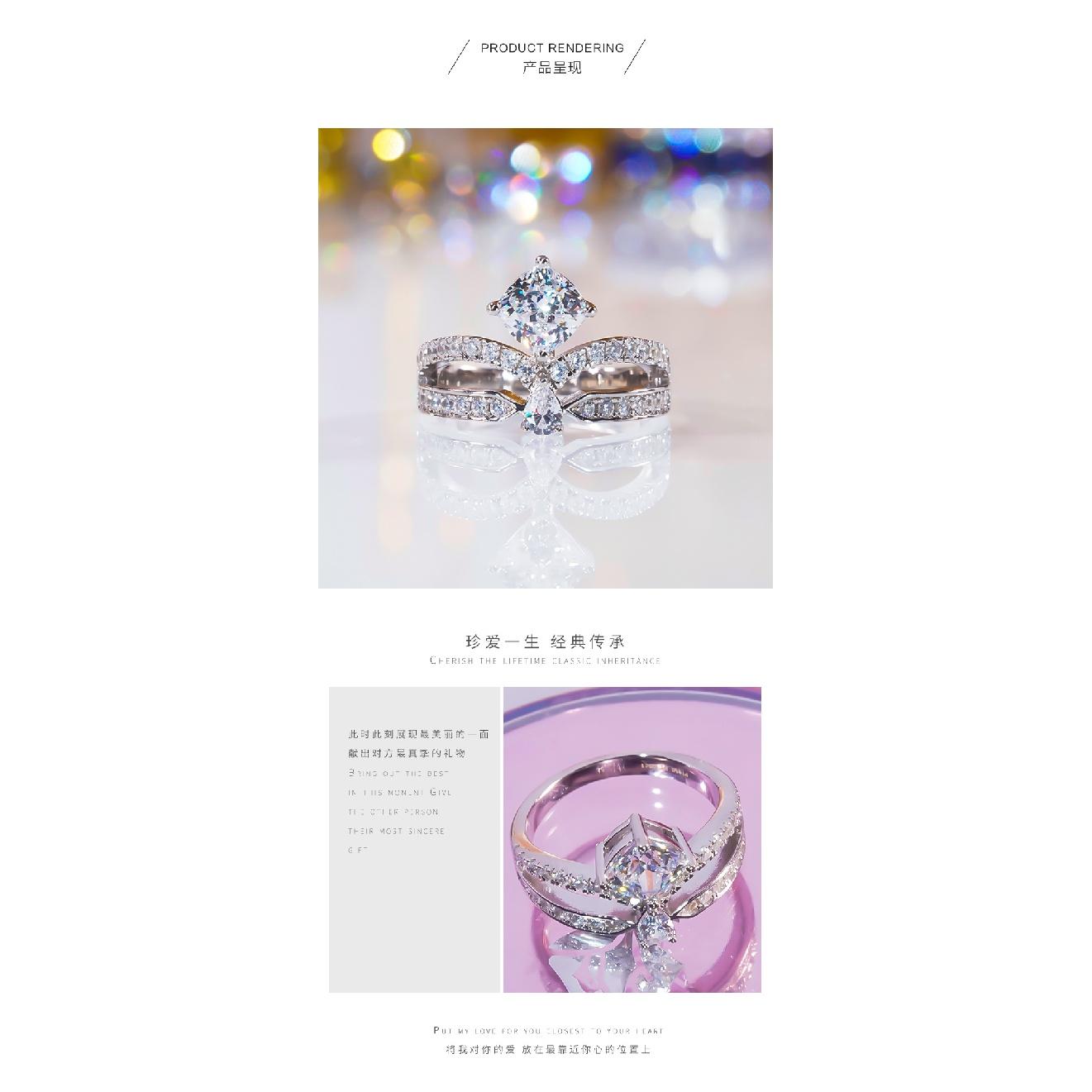 FENTTECI 925 стерлингового серебра платиновое покрытие муассанит корона кольцо микро — фото 11