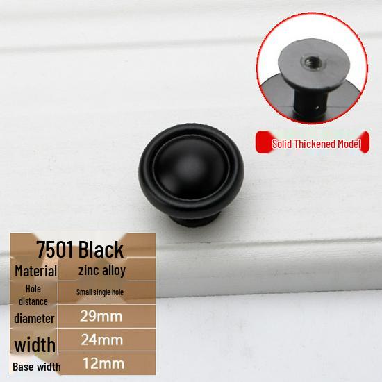 Modern European Black Handle for Cabinets and Wardrobes