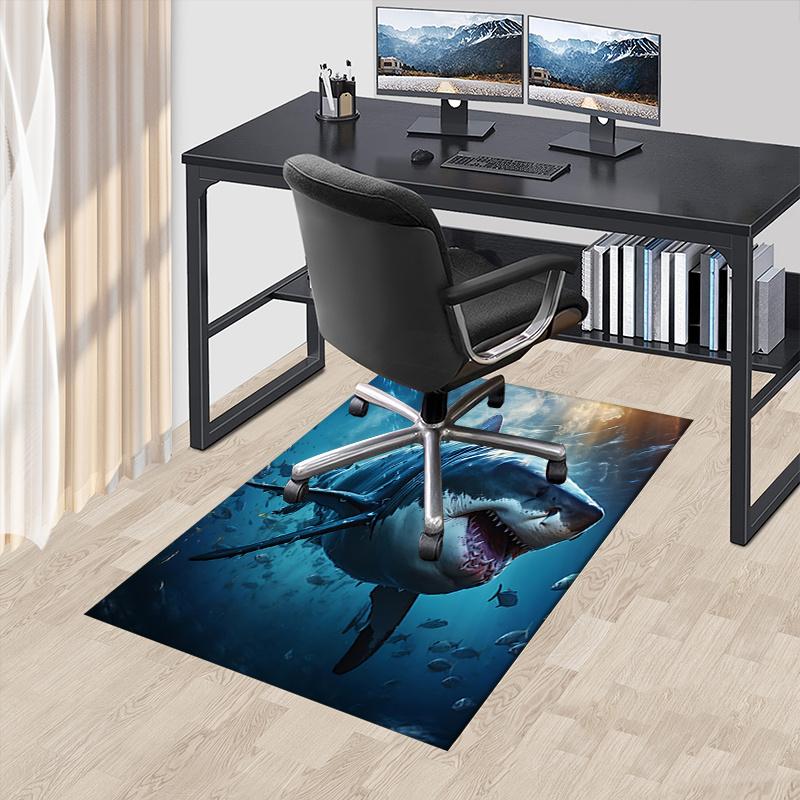 Great White Shark Chair Mat: Office Carpet, Oversized Rug for Home Decor, Sofa Mat, Desk Protector, Gift Idea for Any Room