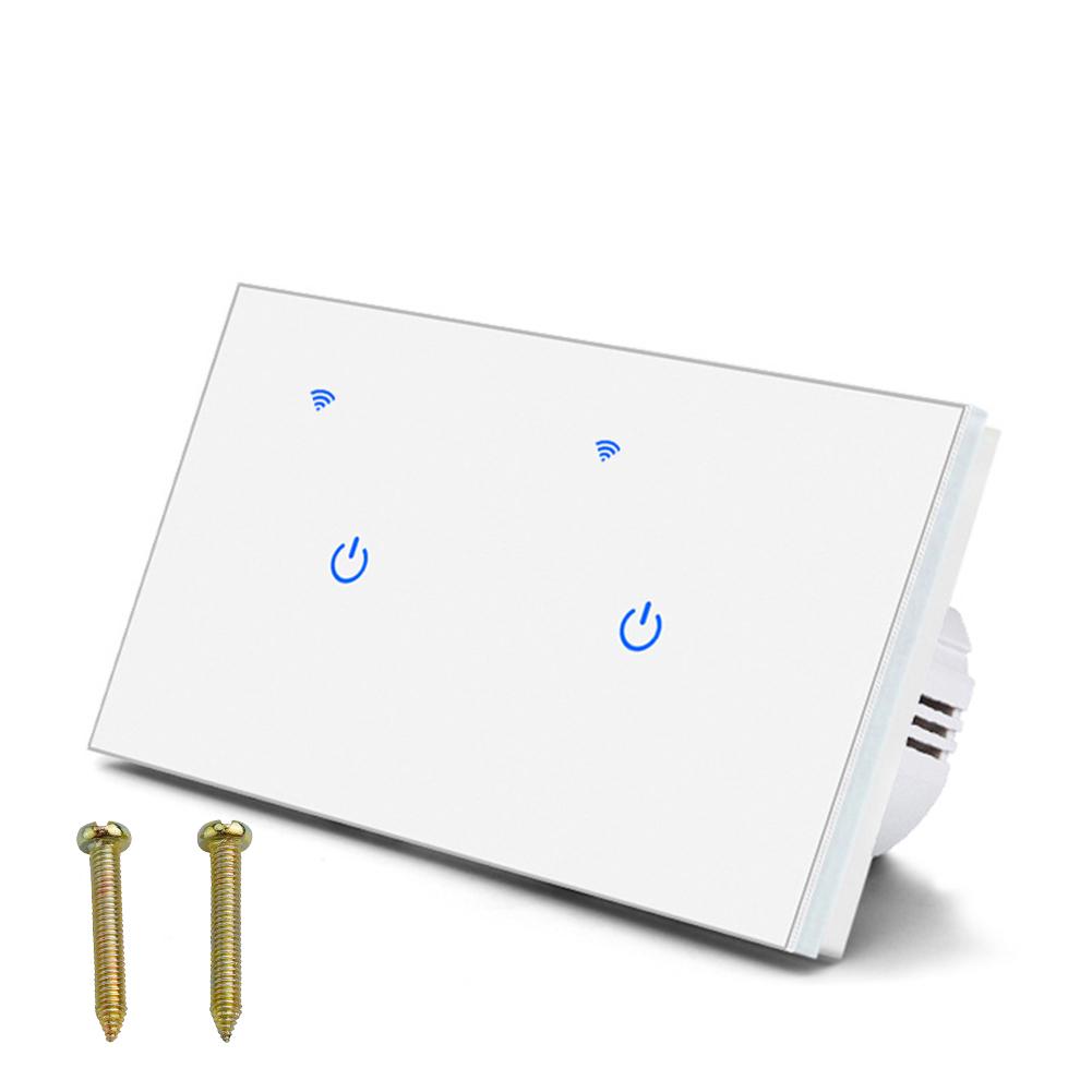 2 Way Touch Switch Smart WiFi Touch Switch Remote Lighting Control 2 Way Touch Switch For Lamps Voice Control PC Plastic Shell