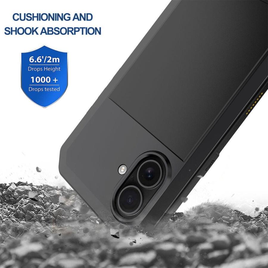 Per iPhone 18 17 Air 17e 16 15 14 13 12 11 Pro Max XS 8 7 Plus XR Custodia Metallica Doom Tank Resistente Copertura Protettiva Schermo in Alluminio