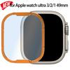 Tvrzené sklo Ochranné sklo pro Apple Watch Ultra 3/2/1 Kovový rámeček pro iWatch Ultra 49mm Ochranná fólie HD proti poškrábání