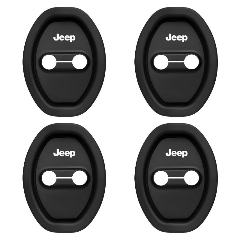 

4Pcs Car Door Stopper Cover Door Lock Protective Covers For Jeep Renegade Wrangler JK Grand Cherokee WJ XJ Willys Compass Command black