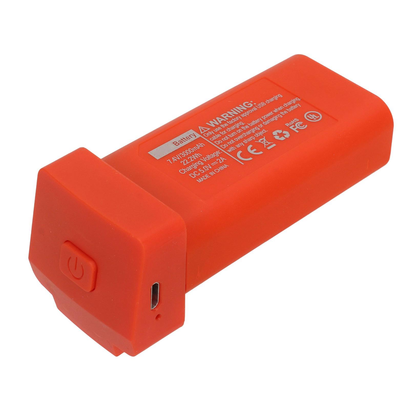 

RC Drone Lithium Battery 7.4V 3000mAh Drone Battery Replacement for LYZRC L800 PRO2 Orange
