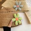 New Short Brim Sun Hat Women's Summer Handmade Straw Hat Sunscreen Small Flowers Cute Bucket Hat Tide