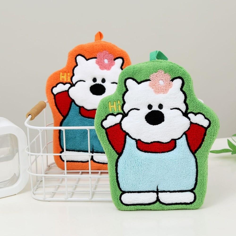 Cute Cartoon Bear Hand Towel Coral Fleece Quick-drying Wipe Cloth Absorbent Home Decor Kitchen Cleaning Rag