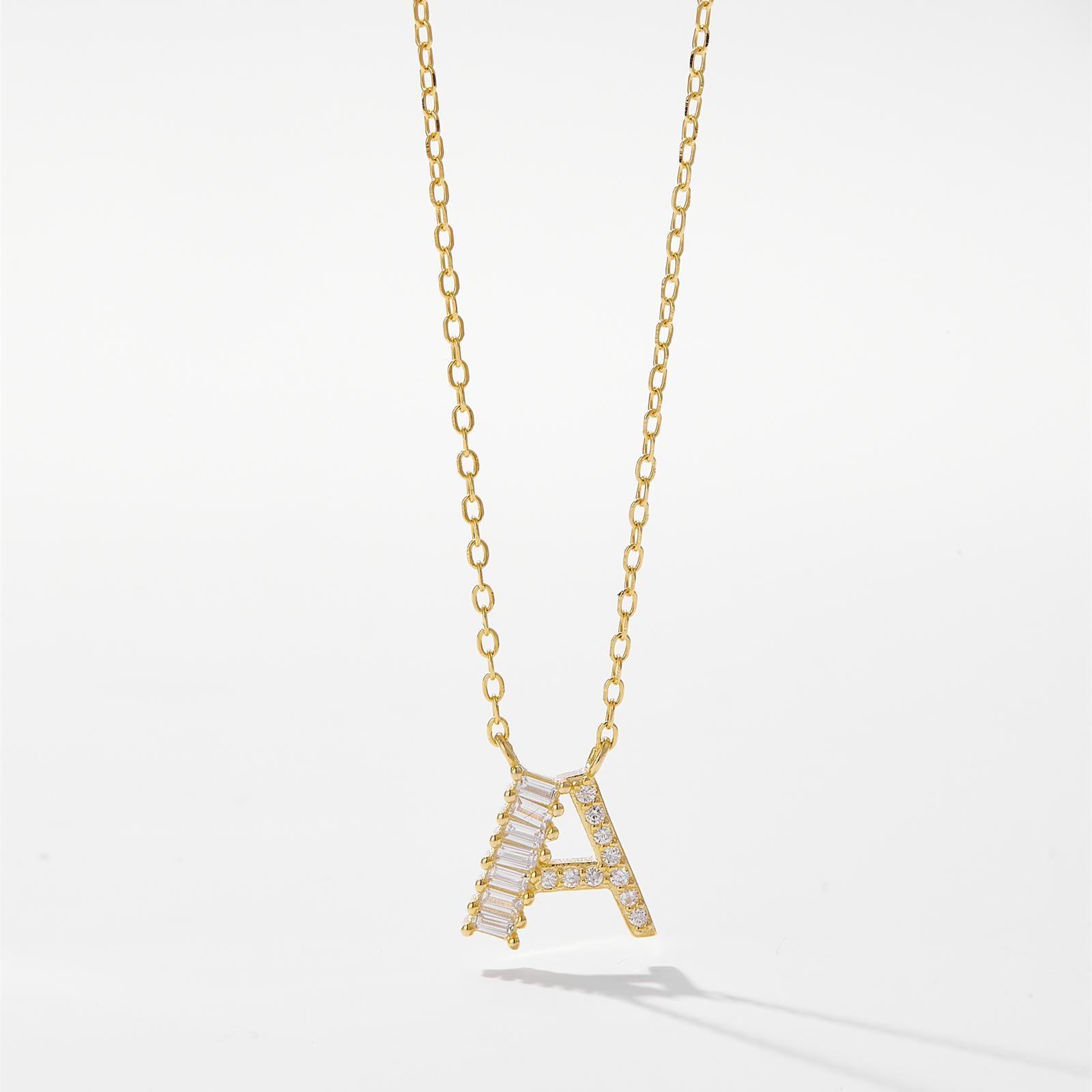 

ANDYWEN 925 Стерлинговое Серебро Золотой Подвеска с Буквой Инициал Ожерелье 2024 Женские Изысканные Модные Аксессуары Ювелирные Изделия