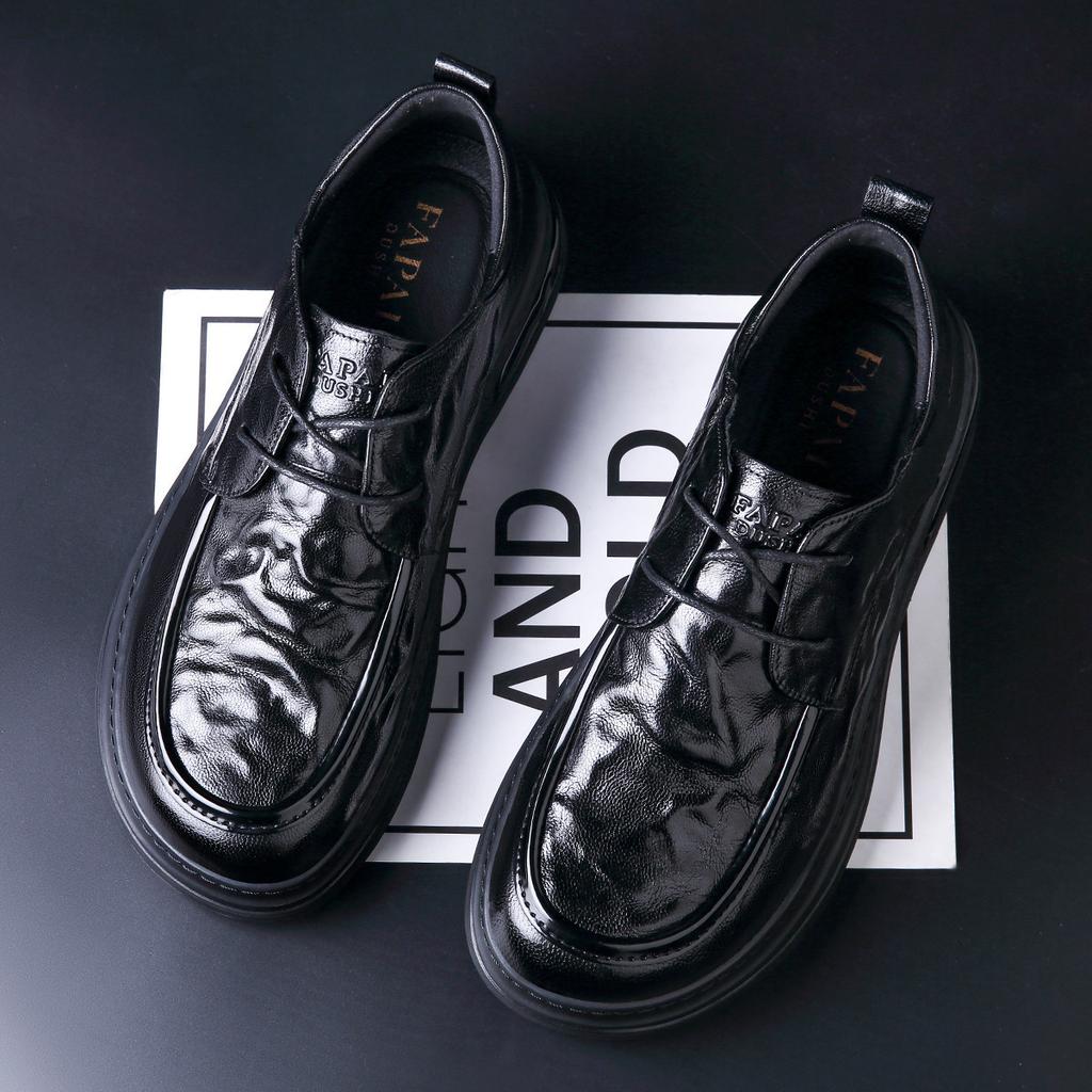 Wenzhou buty ze skóry naturalnej męskie Derby o wyższym stopniu formalności wierzchnia warstwa skóry owczej buty ślubne dla pana z szerokim noskiem męskie do pracy i na co dzień