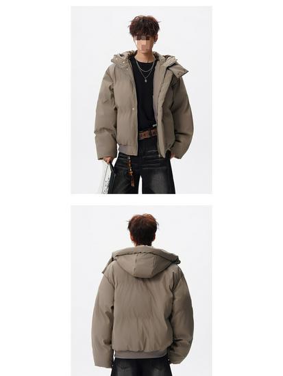 Winter Unisex Thick Hooded Cotton Jacket - Trendy, Loose, Casual, Warm Outerwear
