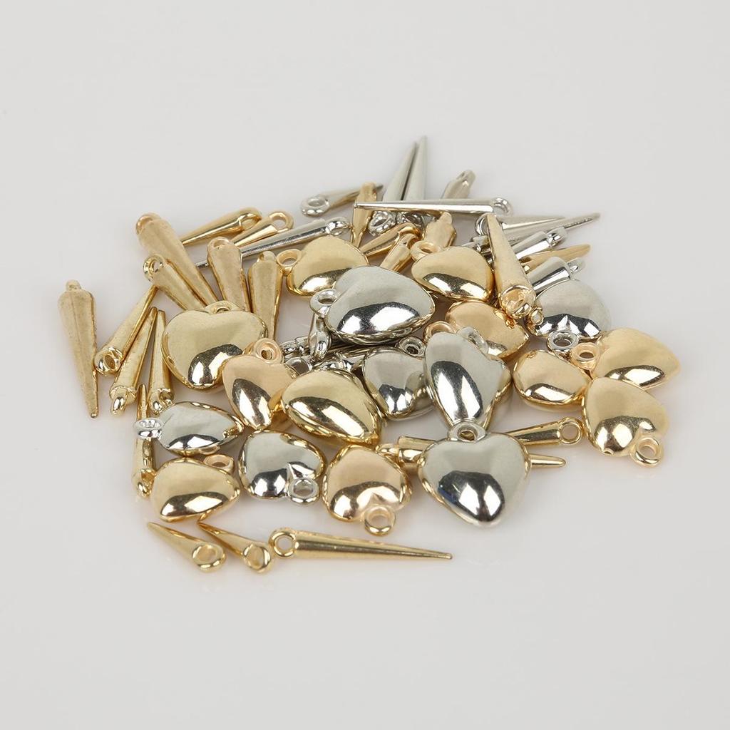 Gold Electroplated Acrylic Beads Pendant Bracelet Necklace Earring Jewelry Making Kit.