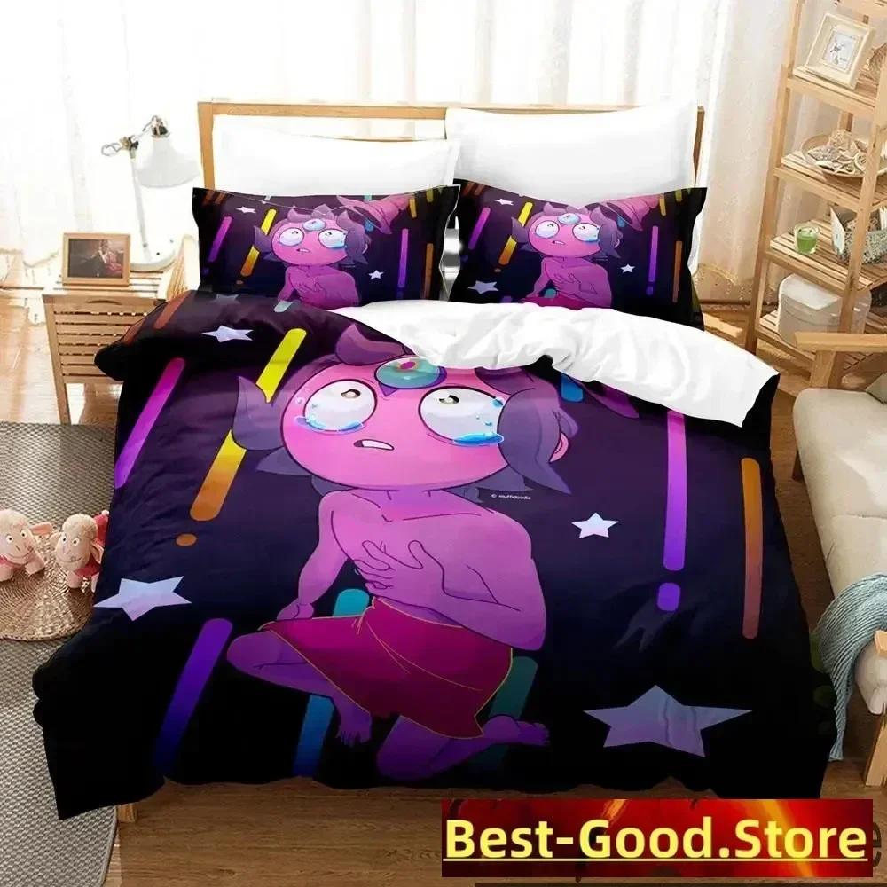 3D The Midnight Gospel Parallel Bars Bedding Set Printed With Pillowcase Bed Duvet Cover Soft Queen King Size Bedclothes Home