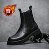 Men's Chelsea Boots Fashion Boots Cowhide Autumn and Winter New Martin Platform Outdoor Leisure Mid Tube Wenzhou