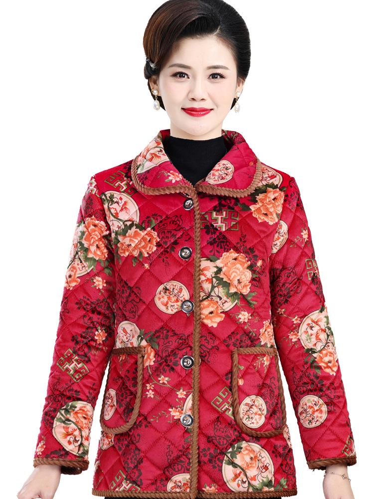 Women's Winter Cotton Jacket for Middle-Aged & Elderly - Plus Velvet Warm Coat