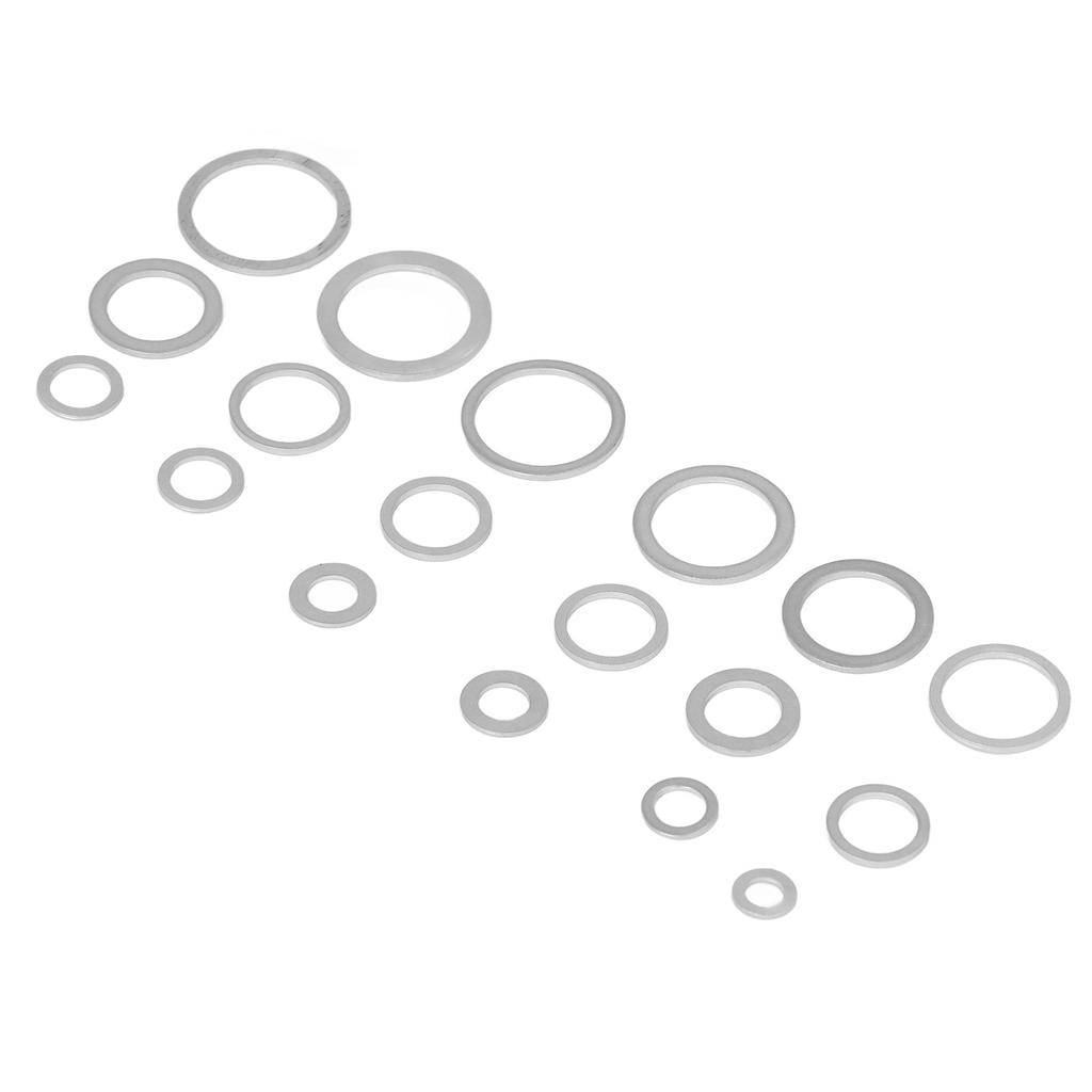 540Pcs Sealing Washer Kit Corrosion Resistant O Ring Aluminum Alloy Washer Set for Automobiles