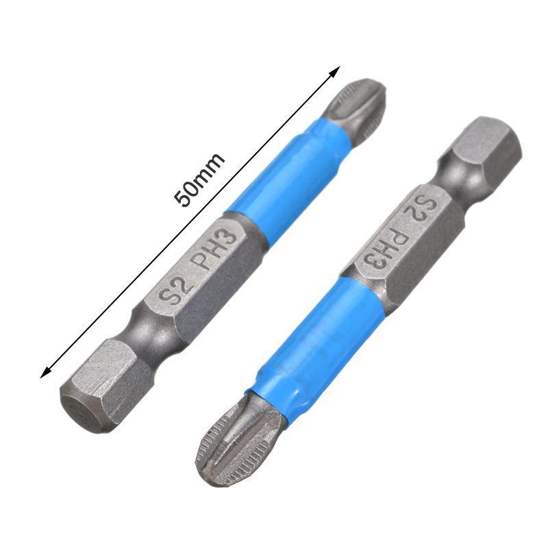 Hexagonal Non-Slip Screwdriver Set, 12pc, with Blue Leather Ring, 50mm Strong Magnetic Electric Cross Screwdrivers.
