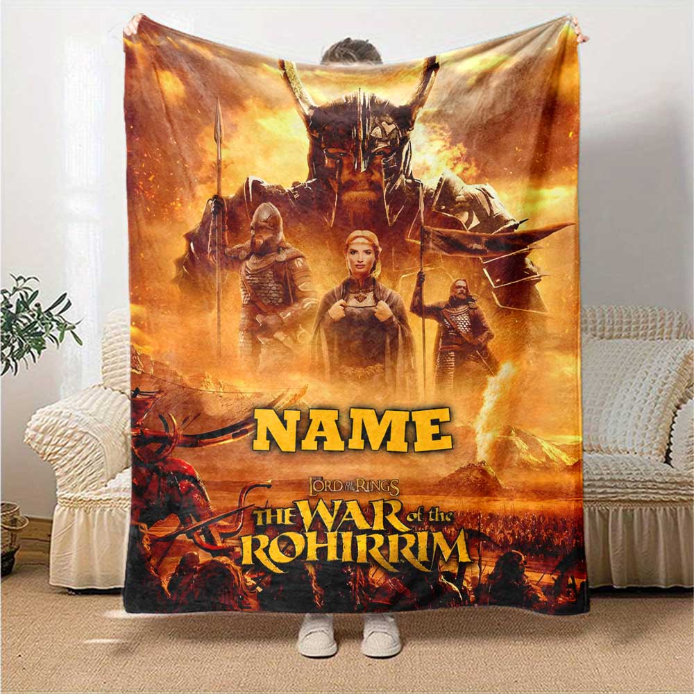 Warner Bros. Works (16) Customize Text Blanket Throw Customizable Blanket Soft & Cozy Suitable for Home Decor Livingroom Chair Nap