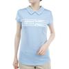 Admiral Golf ADLA328 Women's Golf Shirt, Back Zipper, Half UJ Print, Sax