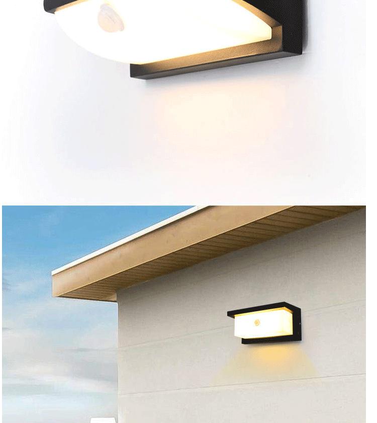 Waterproof LED Motion Sensor Outdoor Wall Light: Modern Minimalist Design for Courtyard, Balcony, and Entryway