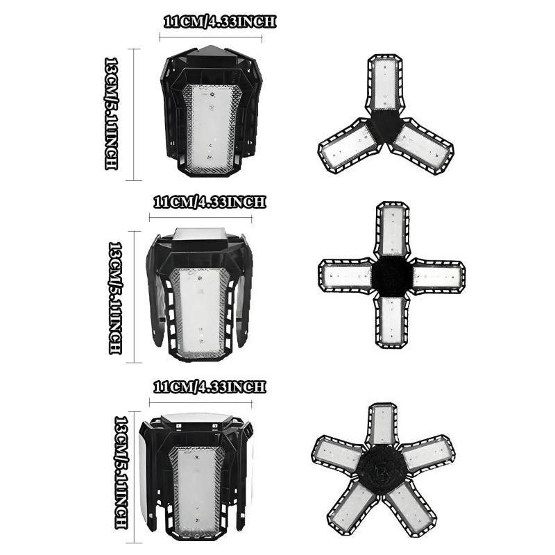 Portable LED Garage Light Bulbs 40W 60W 80W Foldable Super Bright Garage Lighting LED Shop Work Light With Adjustable Panels E27/B22 Screw Socket