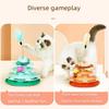 Four Layer Cat Toy Rotating Ball Cat Amusement Plate Automatic Cat Playing Stick Feather Cat Rotating Ball Space Tower Game Toy