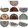 Floral Doormat Absorbent Half Round Floor Mat Non-Slip Door Mat Decorative Entrance Rug for Living Room Bathroom Kitchen