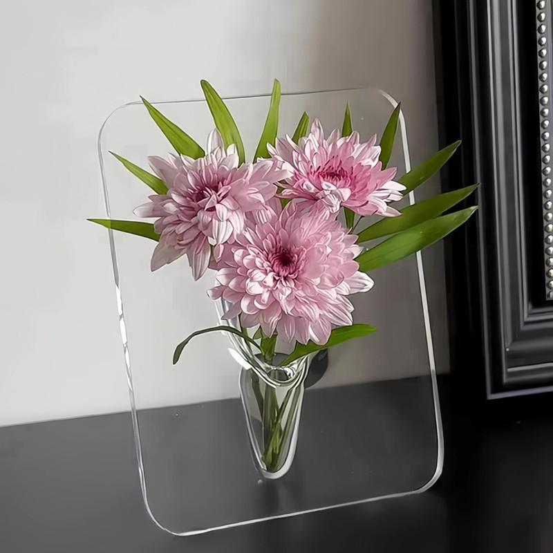 Decorative Acrylic Transparent Vase for Modern Home Tabletop Living Room Desktop Display