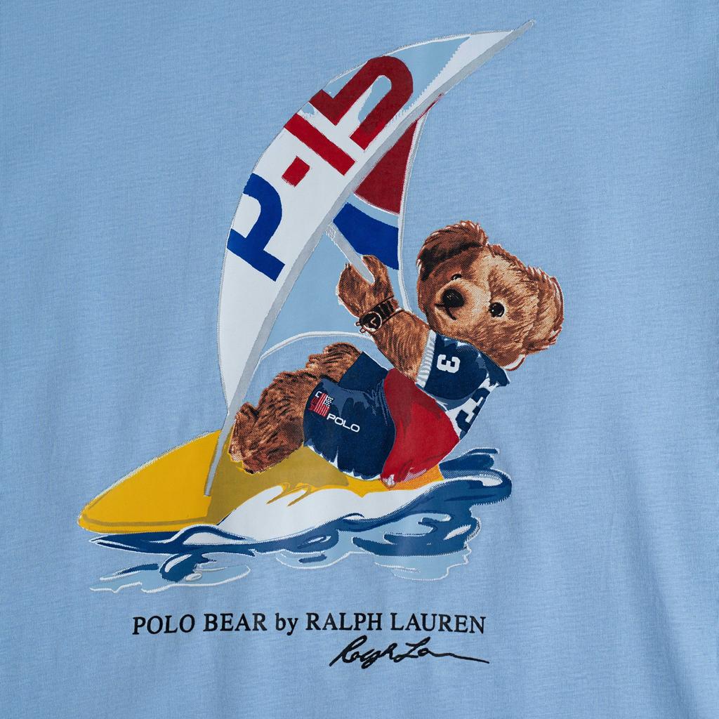 Polo Ralph Lauren SS24 Seilende Bjørn Grafisk Trykk Rund Hals Kort Ermet T-skjorte Herre T-skjorte Himmelblå 710752600-002