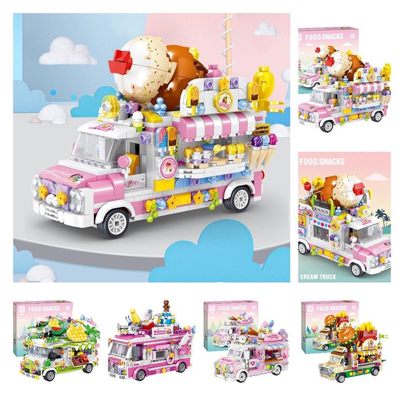 Diy Creative Mini Puzzle Building Toy Sweet Dessert Burger Car With 638 Abs Plastic Grains