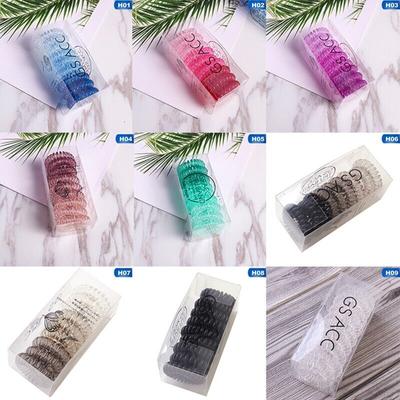 9PCS elastische Spiralspule Haargummis Pferdeschwanzhalter Telefon Seil Haarseil