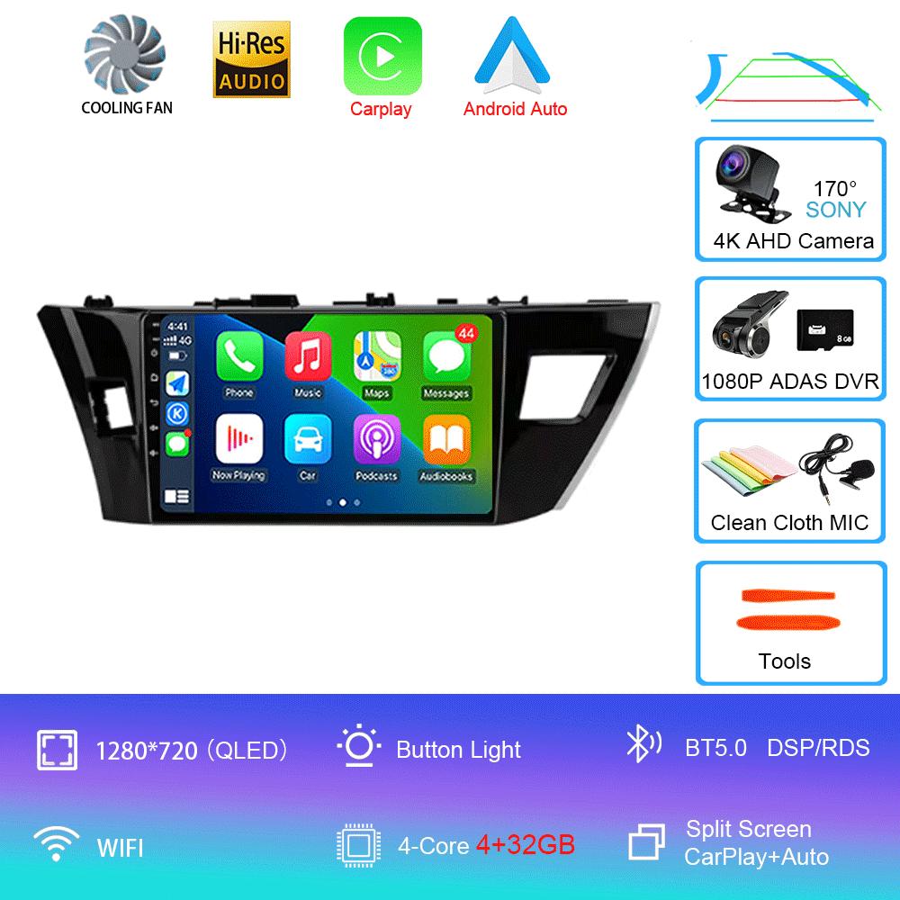 For Toyota Corolla Ralink 2013 2014 2015 2016 4G Android 14 Car Stereo Radio Multimedia Video Player Navigation GPS 2Din