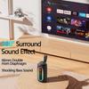 Altavoz Bluetooth portátil con efecto de luz RGB colorido para exteriores con sistema de sonido de subwoofer con cordón