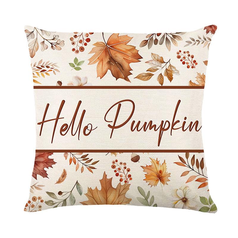 Pillow Cover Autumn Maple Leaf Polyester Print Home Living Room Decoration Pillow Cover Bedroom Cushion Cover