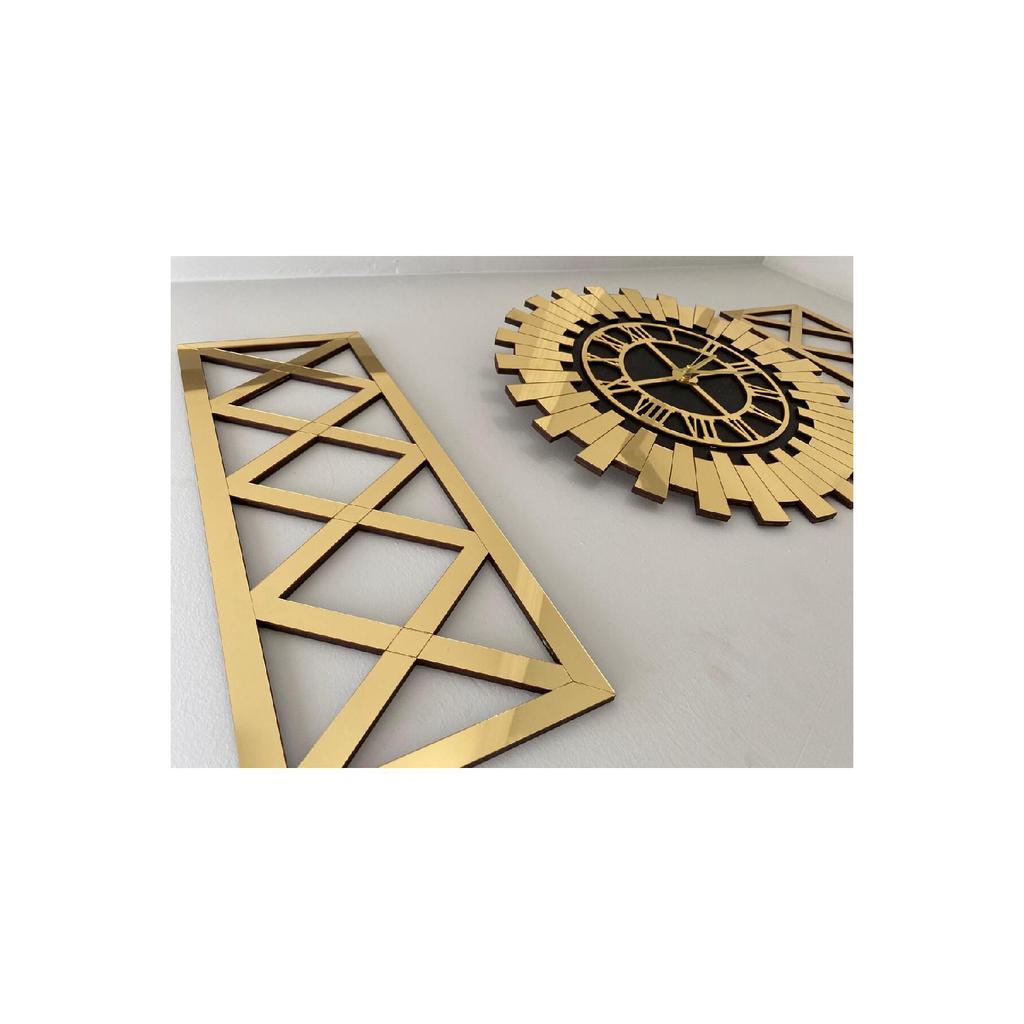 Ceas Decorativ De Perete Set De 3 40 Cm Elegant Ceas Soare De Lux 18 X 48 Cm Mese Cruce