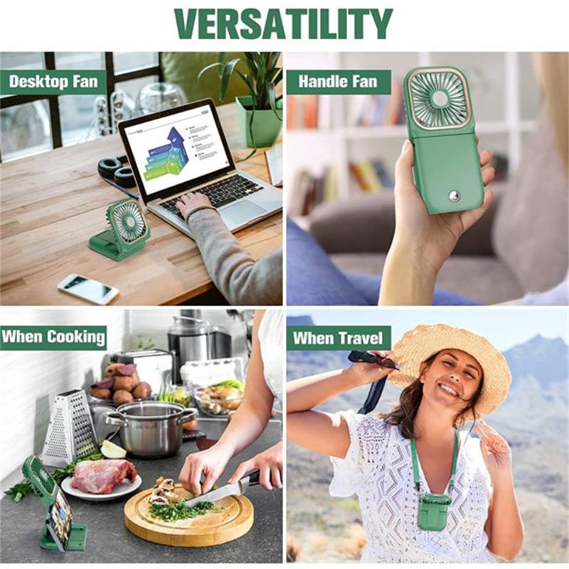 Mini ventilator portabil, cu 3 viteze, rotativ de 180 de grade, ventilator portabil pentru gât, reîncărcabil, pentru călătorii, biroul de acasă
