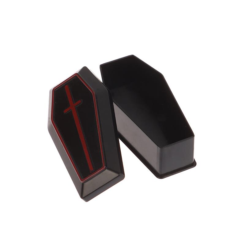 2pcs Dollhouse Miniature Empty Coffin Boxes Prank Props Miniature Coffin Box Halloween Party Props Decoration