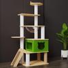 Solid Wood Multi-Level Cat Tree & Activity Center