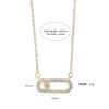Creative Paper Clip Double Sided Square Pendant Necklace for Women Single Zircon Double Pin Geometric Necklaces Zircon Gifts