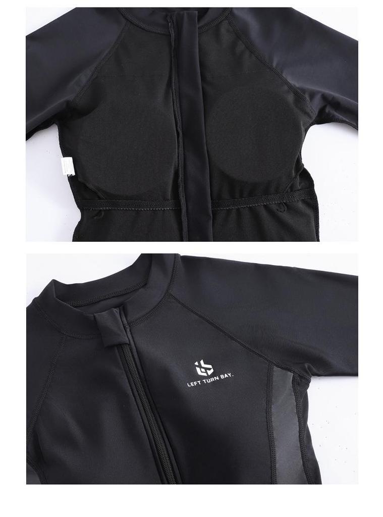 Women's Long Sleeve One-Piece Wetsuit: Sun Protective, Quick Dry, Conservative, Plus Size, Slimming Swimwear