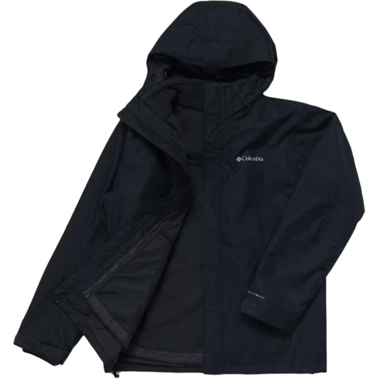 Columbia Hiking Interchange Waterproof Technology Outdoor Warm Windproof Rainproof Fleece Detachable Liner 3-In-1 Jacket Men Jackets Black WE4714-010