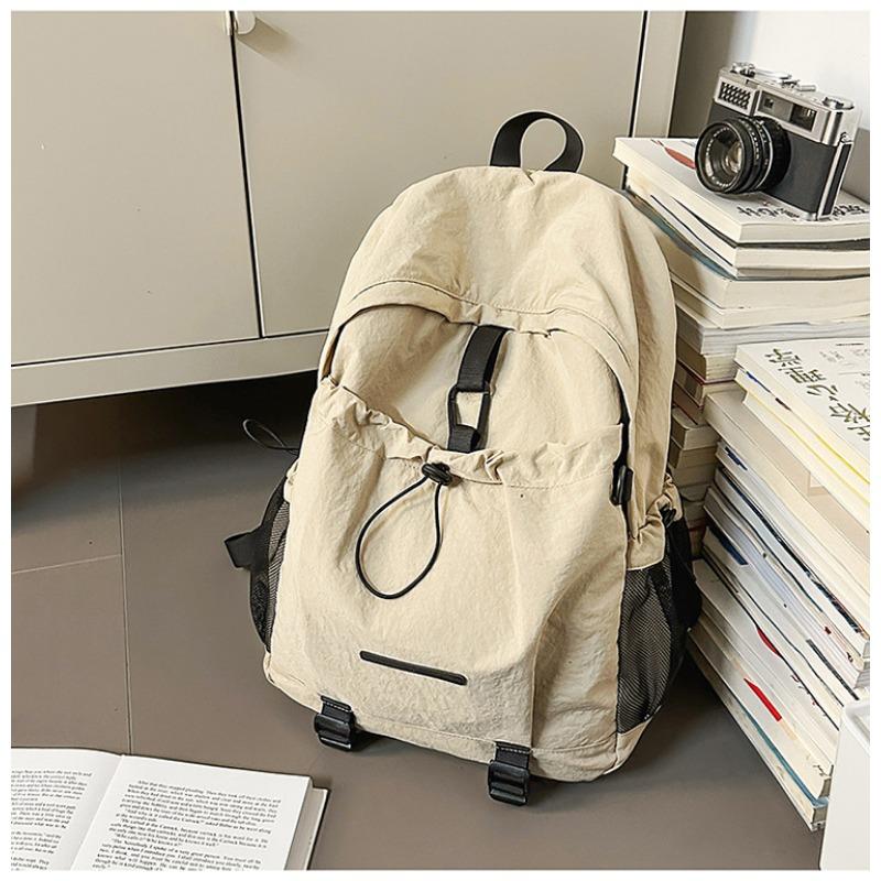 

Трендовий та простий рюкзак для пар Легка дорожня сумка великої місткості бежевий