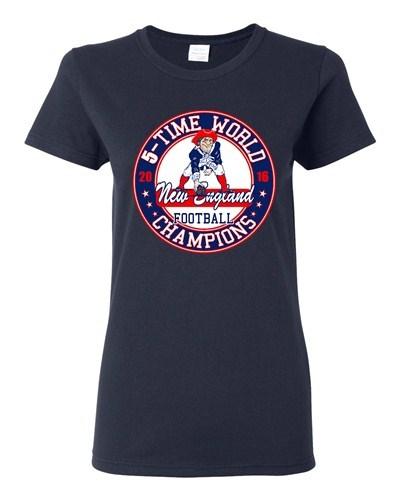 Ladies Amazing 5-Time World Champion New England Football Sports DT T-Shirt Tee Unisex T-Shirt XL