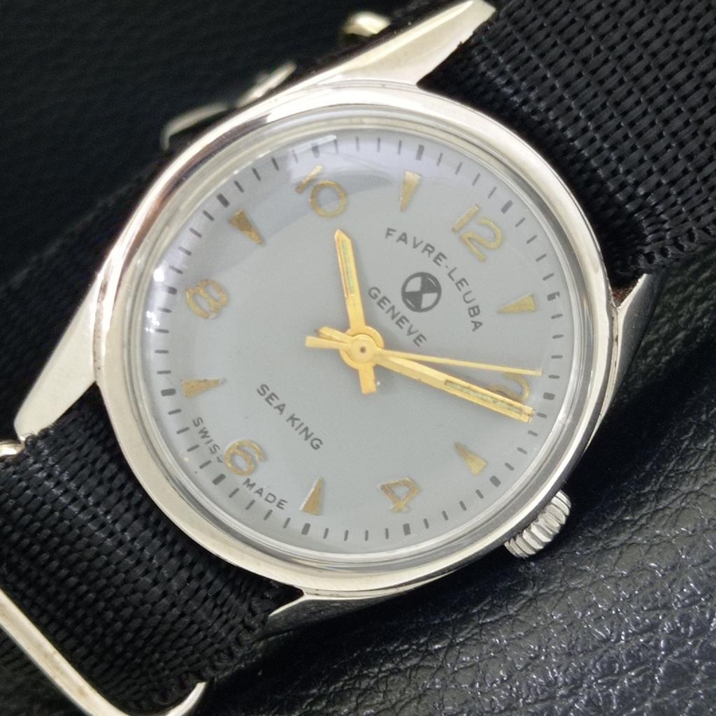 

FAVRE LEUBA SEA KING ВИНТАЖНЫЕ 111 МЕХАНИЧЕСКИЕ ШВЕЙЦАРСКИЕ МУЖСКИЕ СЕРЫЕ ЧАСЫ a703704-1 R213e-a703704