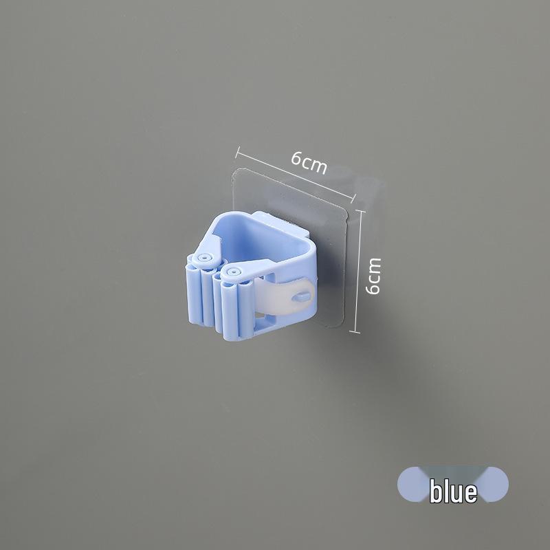 

Traceless Wall-Mount Mop Holder and Broom Rack for Bathroom & Kitchen синий