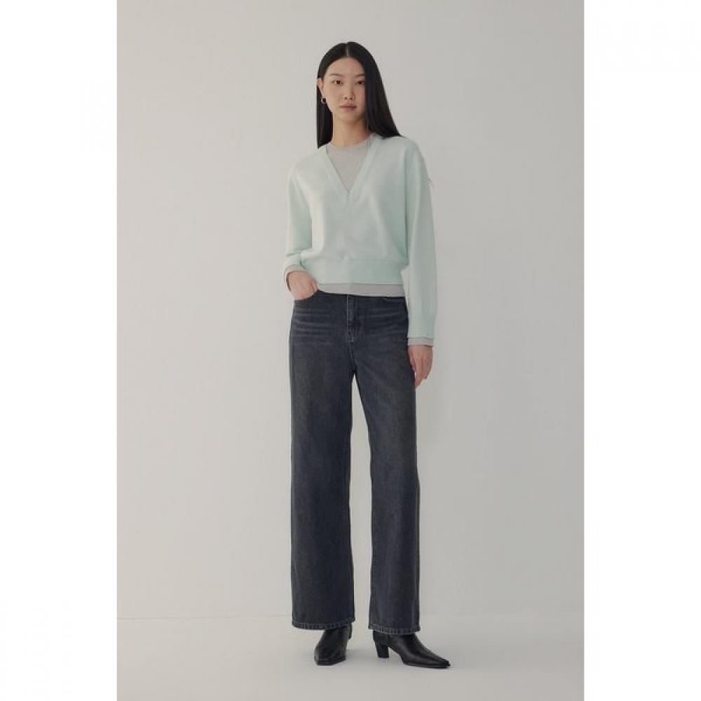 Vov Wool Blend Color Block Pullover 7116150104 blacks/One size