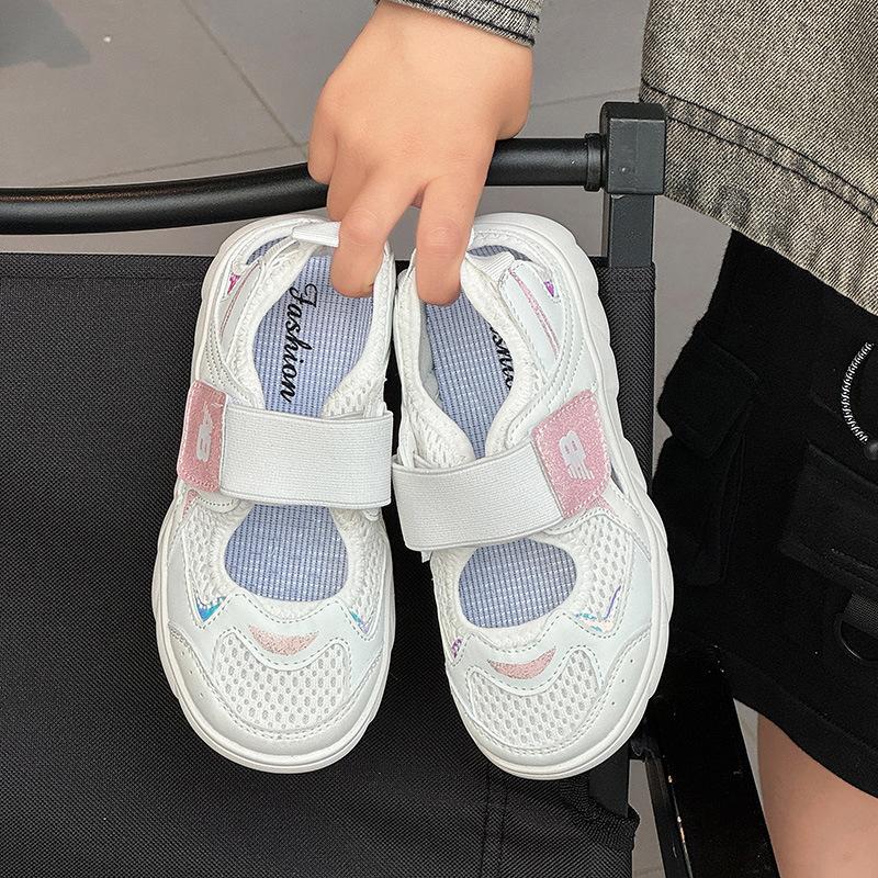Children's Sandals 2025 Summer New Boys' Shoes Mesh Breathable Soft Sole Sports Bag Head Sandals Girls Summer