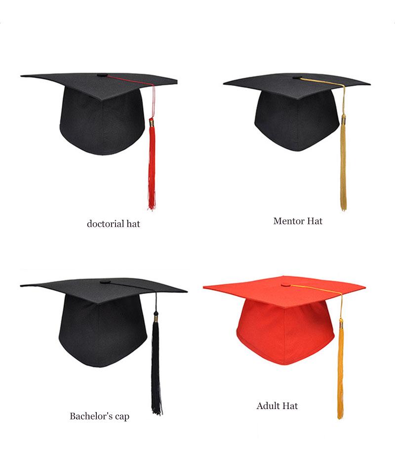 School Graduation Party Tassels Cap Mortarboard University Bachelors Master Doctor Academic Hat NEW Black Mortar Board