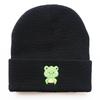 Hip-hop Cute Frog Cartoon Warm Hat for Male and Female Students Frog Embroidered Knitted Hat, Woolen Hat, Warm for Outdoor Sports
