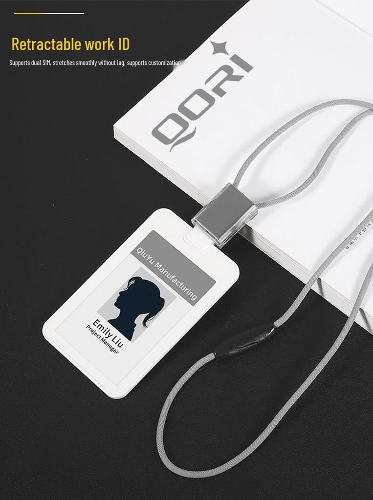 ID Card Holder with Retractable Lanyard for Business, Employee, Student, and Bus Cards